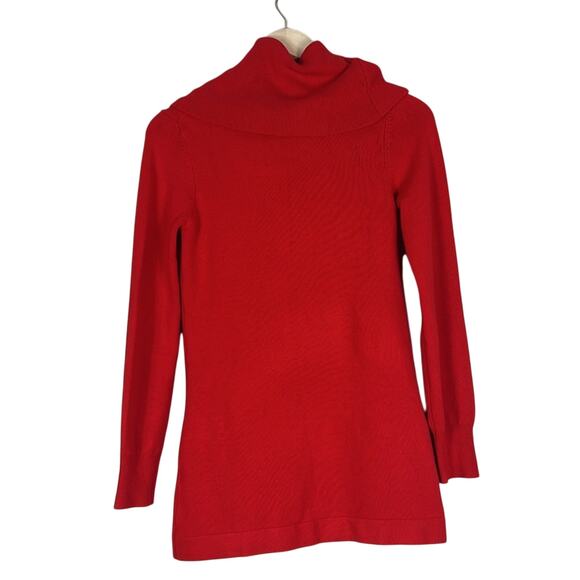 French Connection Sweater Womens S Red Cowl Neck Pullover Longline Cozy Classy - Picture 5 of 7